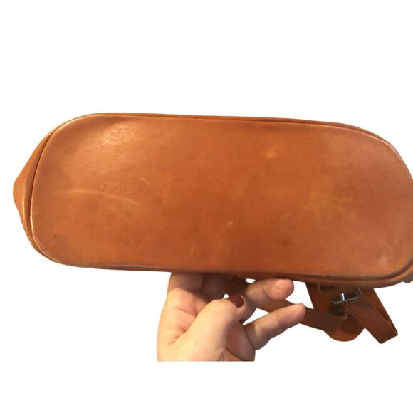 Natural 1990s Leather & Tribal BoHo Design Backpack Vintage Large - Picture 8 of 9